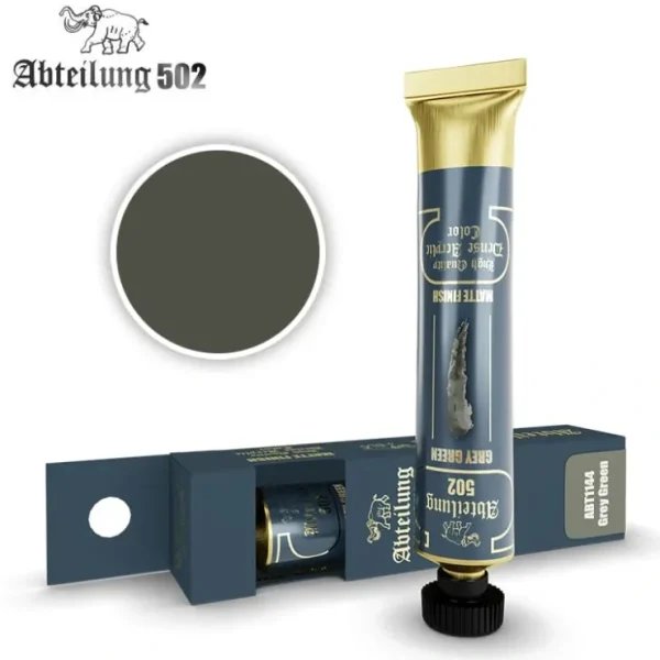 New Abteilung 502: Acrylic Tube - Grey Green LTG AK-ABT1144 - Miniature Marvels: Airplane Models & Painted Dice Paint