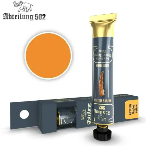 Clearance Abteilung 502: Acrylic Tube - Naples Yellow LTG AK-ABT1108 - Miniature Marvels: Airplane Models & Painted Dice Paint