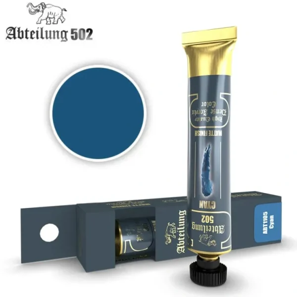New Abteilung 502: Acrylic Tube - Cyan LTG AK-ABT1105 - Miniature Marvels: Airplane Models & Painted Dice Paint