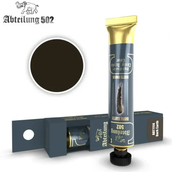 Fashion Abteilung 502: Acrylic Tube - Dark Earth LTG AK-ABT1114 - Miniature Marvels: Airplane Models & Painted Dice Paint