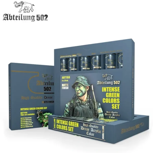 Clearance Abteilung 502: Intense Green Colors Set LTG AK-ABT1166 - Miniature Marvels: Airplane Models & Painted Dice Paint