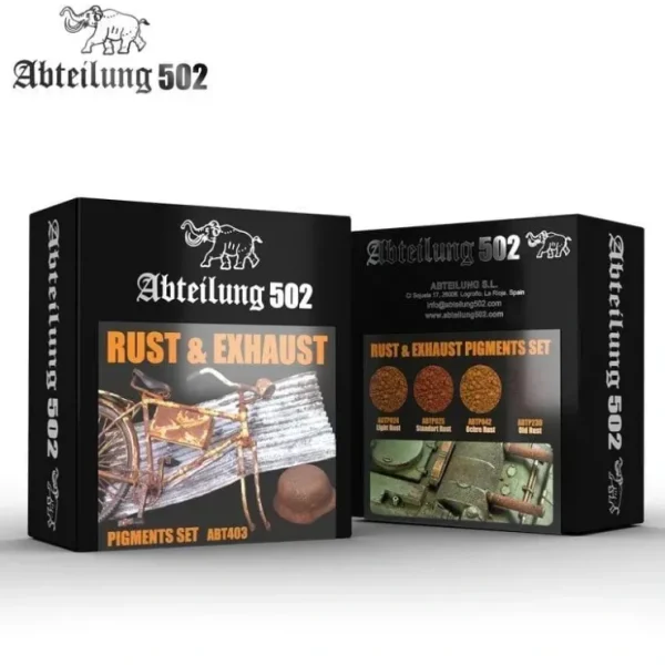 Shop Abteilung 502: Rust & Exhaust - Pigments Set LTG AK-ABT403 - Miniature Marvels: Airplane Models & Painted Dice Paint