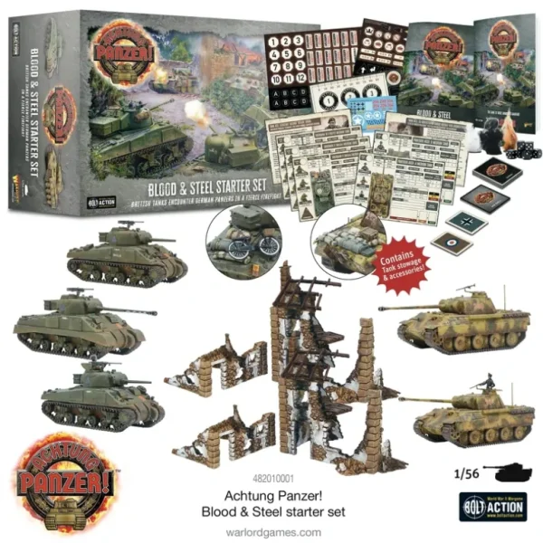 Achtung Panzer! - British And German: Blood & Steel Starter Set - Miniature Marvels: Airplane Models & Painted Dice* Shop All