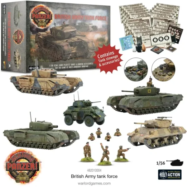 Achtung Panzer! - British Tank Force - Miniature Marvels: Airplane Models & Painted Dice* Shop All