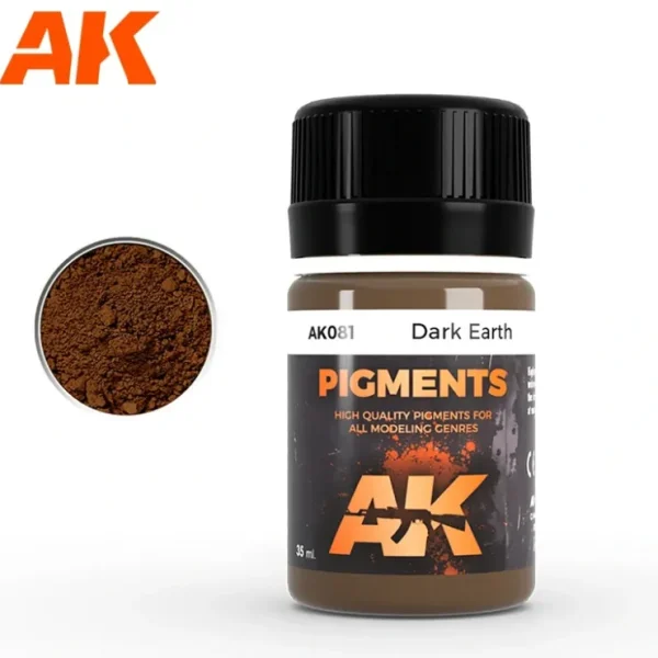 Fashion AFV Series: Dark Earth Pigment LTG AK-081 - Miniature Marvels: Airplane Models & Painted Dice Paint