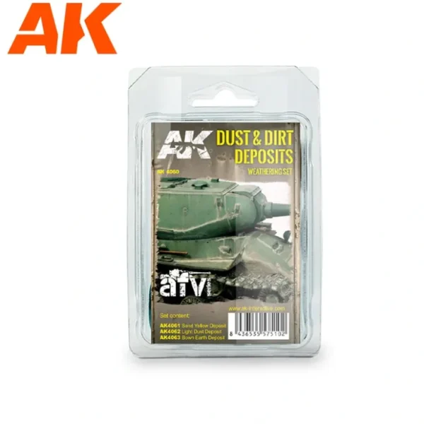 New AFV Series: Dust and Dirt Deposits Weathering Set LTG AK-4060 - Miniature Marvels: Airplane Models & Painted Dice Paint