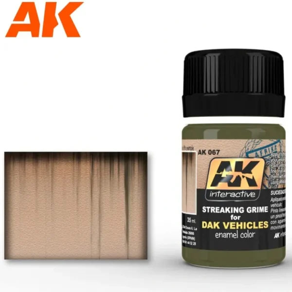 Best Sale AFV Series: Streaking Grime for DAK Vehicles LTG AK-067 - Miniature Marvels: Airplane Models & Painted Dice Paint