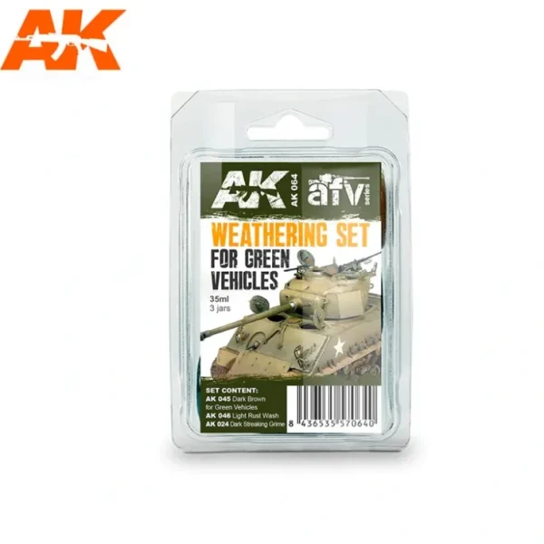 Fashion AFV Series: Weathering Set for Green Vehicles LTG AK-064 - Miniature Marvels: Airplane Models & Painted Dice Paint