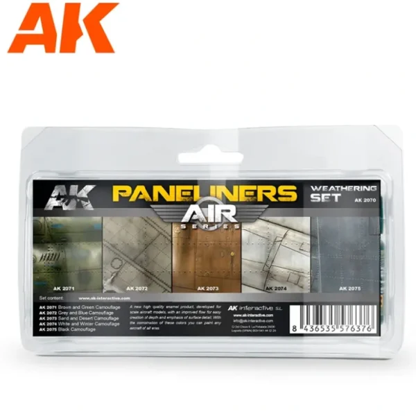 Cheap Air Series: Paneliners Weathering Set Combo LTG AK-2070 - Miniature Marvels: Airplane Models & Painted Dice Paint