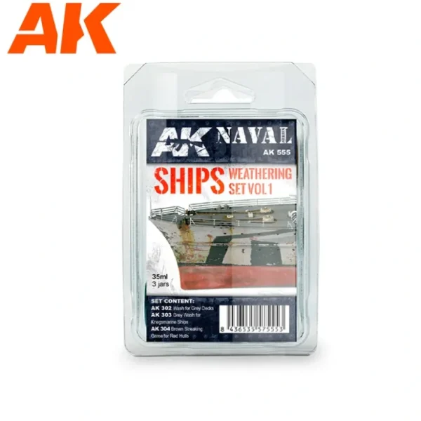 Best AK Naval Series: Ships Vol.1 Weathering Set LTG AK-555 - Miniature Marvels: Airplane Models & Painted Dice Paint