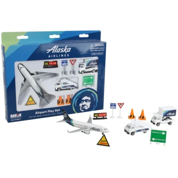 Alaska Airlines Airport Playset New Livery - Miniature Marvels: Airplane Models & Painted Dice* Airplane Model