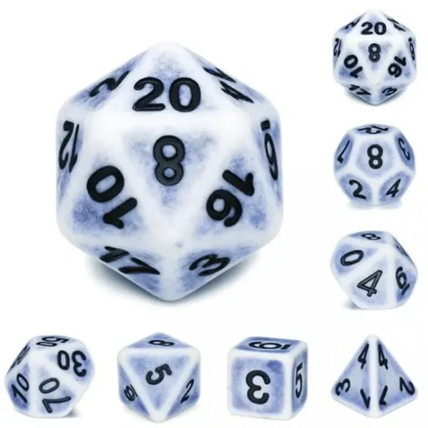Ancient Cerulean Dice w/Black Numbers - Miniature Marvels: Airplane Models & Painted Dice* Shop All