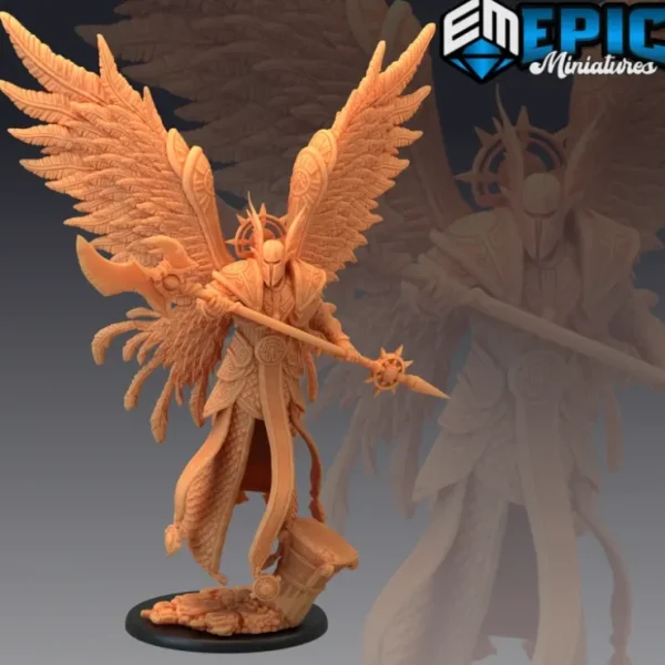 Fashion Archangel With Halberd - Miniature Marvels: Airplane Models & Painted Dice Miniature