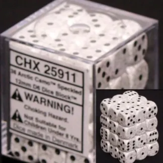 Discount Arctic Camo: Speckled 36d6 12mm Dice Block CHX 25911 - Miniature Marvels: Airplane Models & Painted Dice Dice
