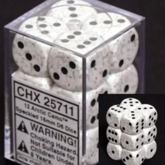 Hot Arctic Camo: Speckled 12d6 16mm Dice Set CHX 25711 - Miniature Marvels: Airplane Models & Painted Dice Dice
