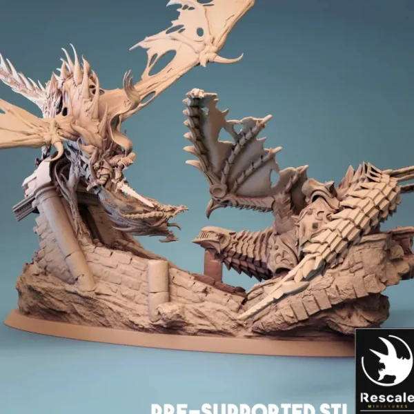 Armored Dragon Vs. Cursed Dragon - Miniature Marvels: Airplane Models & Painted Dice* Shop All