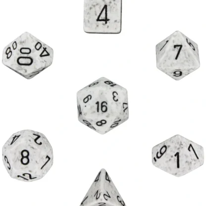 Hot Artic Camo: Speckled Polyhedral Dice Set (7's) Set CHX 25311 - Miniature Marvels: Airplane Models & Painted Dice Dice