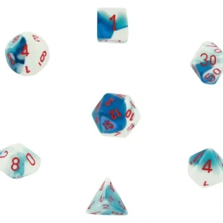 Hot Astral Blue / White: Gemini Polyhedral Dice Set (7's) CHX 26457 - Miniature Marvels: Airplane Models & Painted Dice Dice
