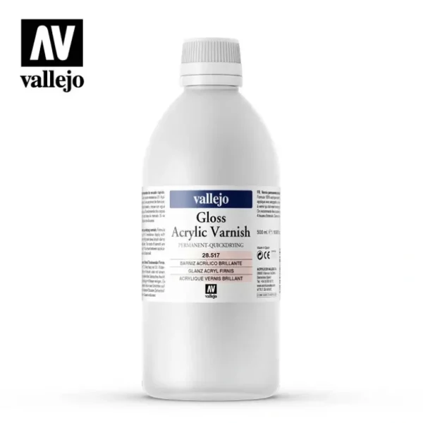 Auxillary Products: Gloss Acrylic Varnish 500ml - Miniature Marvels: Airplane Models & Painted Dice* Shop All