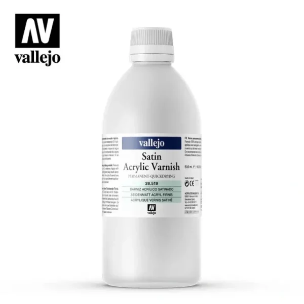 Auxillary Products: Satin Acrylic Varnish 500ml - Miniature Marvels: Airplane Models & Painted Dice* Shop All