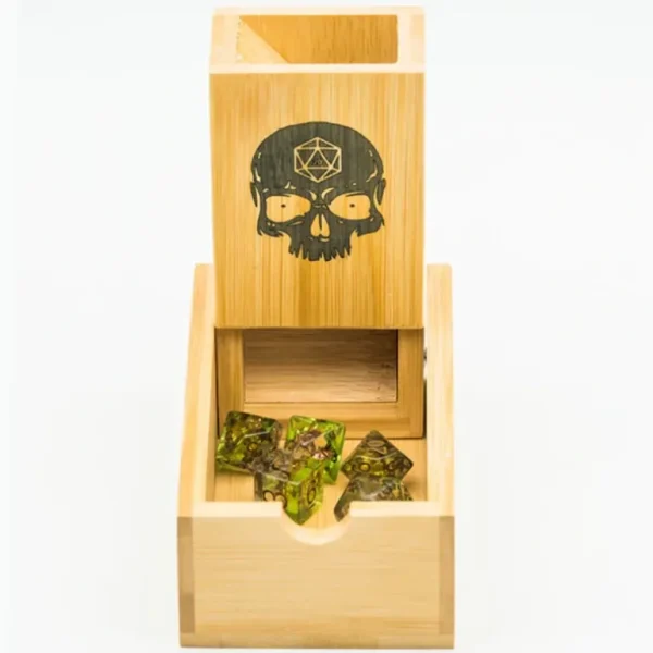 Bamboo Folding Dice Tower with Skull - Miniature Marvels: Airplane Models & Painted Dice* Shop All