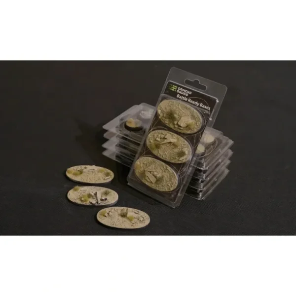 Battle Ready Bases - Arid Steppe: Oval 75mm (x3) LTG GSG-GGB-ASO75 - Miniature Marvels: Airplane Models & Painted Dice* Shop All