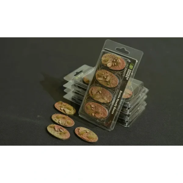Battle Ready Bases - Badlands: Oval 60mm (x4) LTG GSG-GGB-BLO60 - Miniature Marvels: Airplane Models & Painted Dice* Shop All