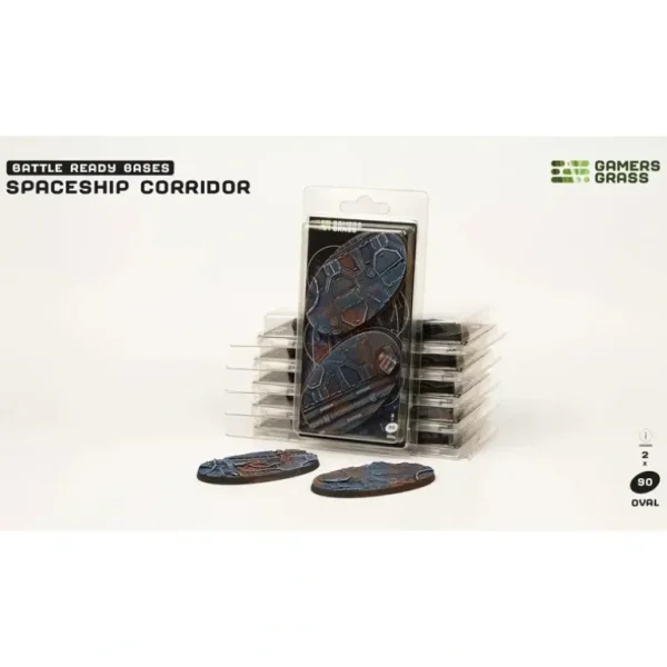 Battle Ready Bases - Spaceship Corridor: Oval 90mm (x2) LTG GSG-GGB-SPO90 - Miniature Marvels: Airplane Models & Painted Dice* Shop All