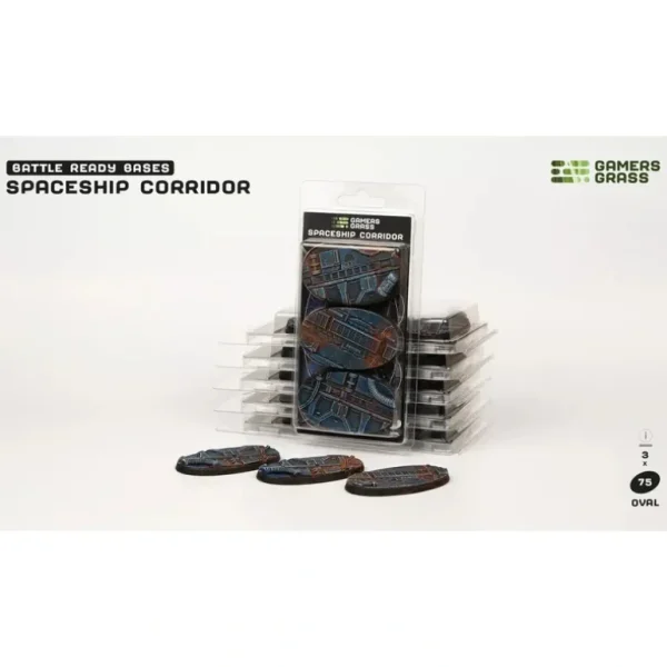 Battle Ready Bases - Spaceship Corridor: Oval 75mm (x3) LTG GSG-GGB-SPO75 - Miniature Marvels: Airplane Models & Painted Dice* Shop All