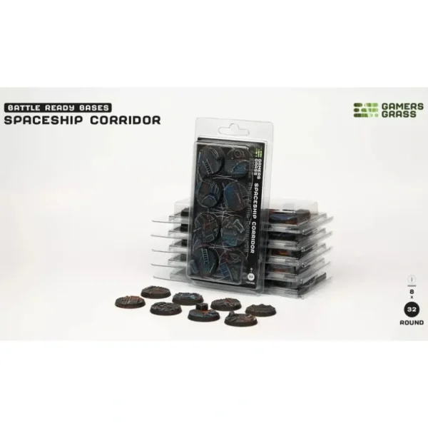 Battle Ready Bases - Spaceship Corridor: Round 32mm (x8) LTG GSG-GGB-SPR32 - Miniature Marvels: Airplane Models & Painted Dice* Shop All