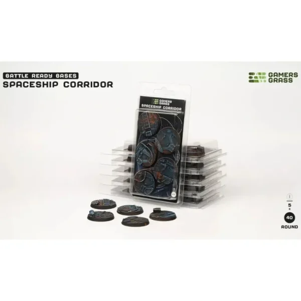 Battle Ready Bases - Spaceship Corridor: Round 40mm (x5) LTG GSG-GGB-SPR40 - Miniature Marvels: Airplane Models & Painted Dice* Shop All