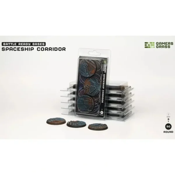 Battle Ready Bases - Spaceship Corridor: Round 50mm (x3) LTG GSG-GGB-SPR50 - Miniature Marvels: Airplane Models & Painted Dice* Shop All