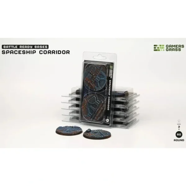 Battle Ready Bases - Spaceship Corridor: Round 60mm (x2) LTG GSG-GGB-SPR60 - Miniature Marvels: Airplane Models & Painted Dice* Shop All