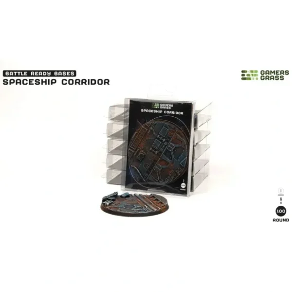 Battle Ready Bases - Spaceship Corridor: Round 100mm (x1) LTG GSG-GGB-SPR100 - Miniature Marvels: Airplane Models & Painted Dice* Shop All