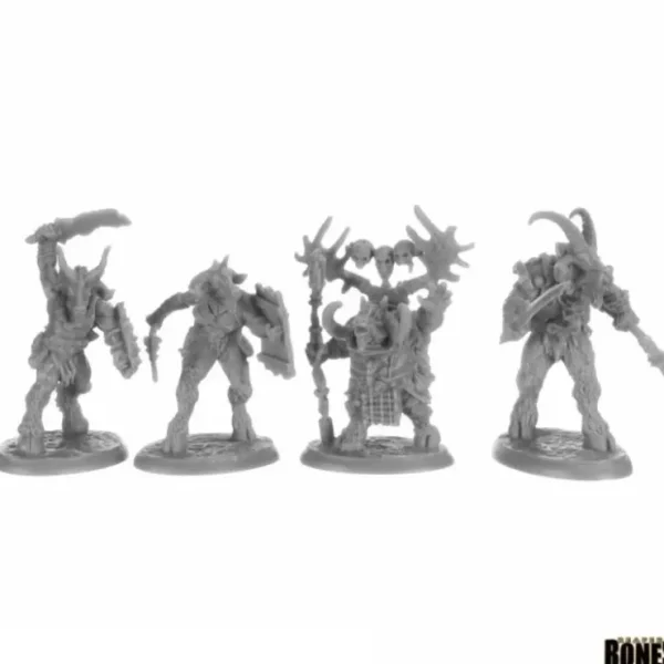 Cheap Beastmen (4): Bones Black RPR 44152 - Miniature Marvels: Airplane Models & Painted Dice Miniature