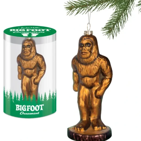 Hot Bigfoot Sasquatch Ornament - Holiday Christmas Hand-Blown Glass Archie McPhee - Miniature Marvels: Airplane Models & Painted Dice Egpull