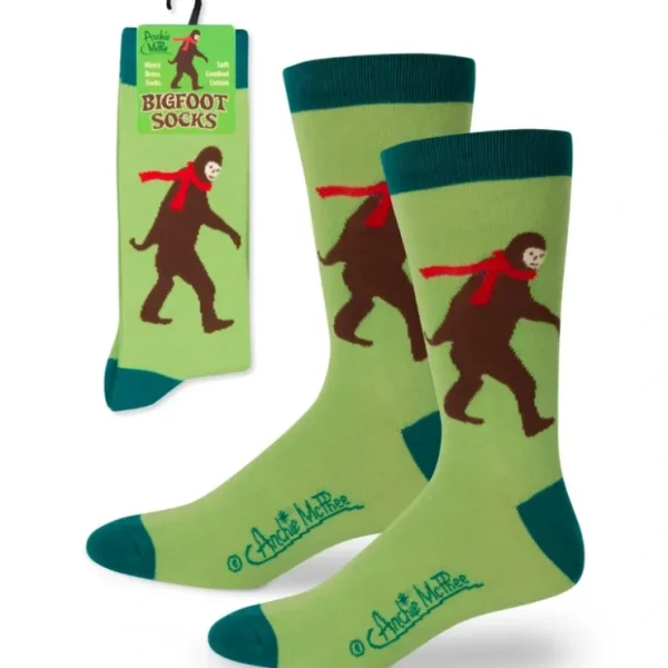 Store BIGFOOT Socks - Sasquatch Men's Crew Dress Socks Unisex - Archie McPhee - Miniature Marvels: Airplane Models & Painted Dice Egpull