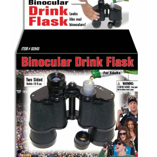 Store Binocular Drink Flask - Two Sided Holds 16 oz of Alcohol Booze - with Funnel - Miniature Marvels: Airplane Models & Painted Dice Egpull