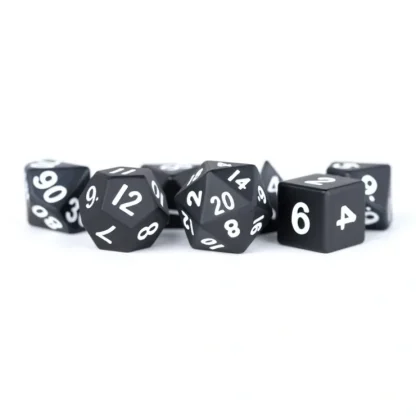 Hot Black 16mm Polyhedral Dice Set MET 004 - Miniature Marvels: Airplane Models & Painted Dice Dice