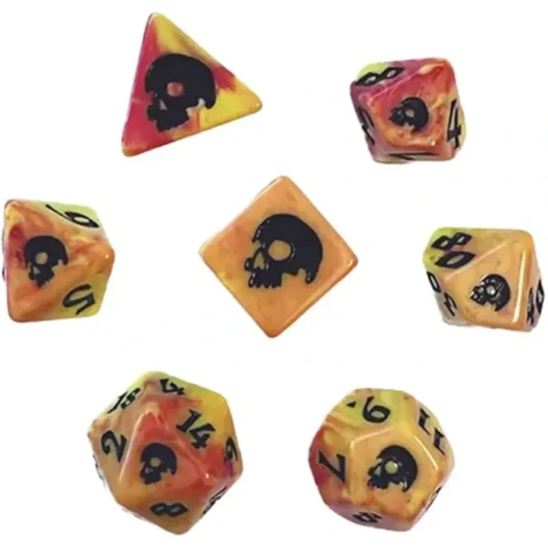 Black Oak Workshop - Black Death - Cinderskull 7 Set of Dice - Miniature Marvels: Airplane Models & Painted Dice* Shop All
