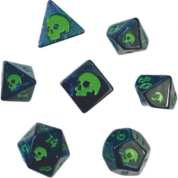 Black Oak Workshop - Black Death - Creeping Slime 7 Set of Dice - Miniature Marvels: Airplane Models & Painted Dice* Shop All
