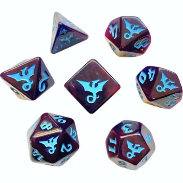 Black Oak Workshop - Dragons - Dreadwyrm 7 Set of Dice - Miniature Marvels: Airplane Models & Painted Dice* Shop All