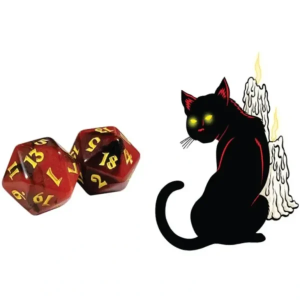 Black Oak Workshop - Kitty Clacks - Lucipurr 7 Set of Dice - Miniature Marvels: Airplane Models & Painted Dice* Shop All
