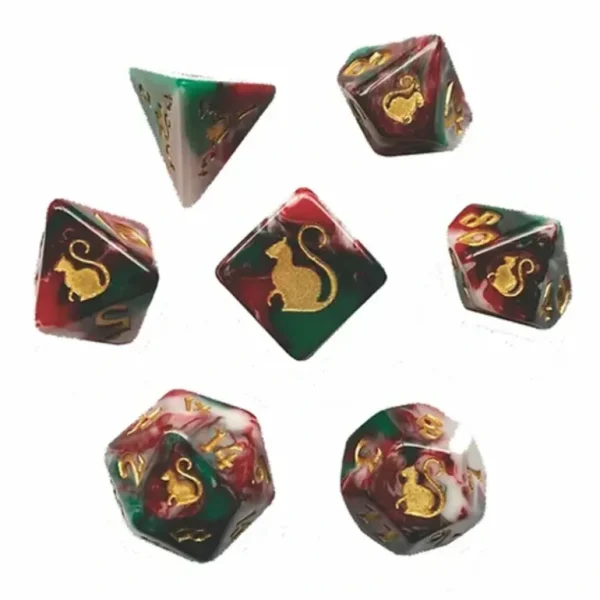 Black Oak Workshop - Kitty Clacks - Lucky 7 Set of Dice - Miniature Marvels: Airplane Models & Painted Dice* Shop All