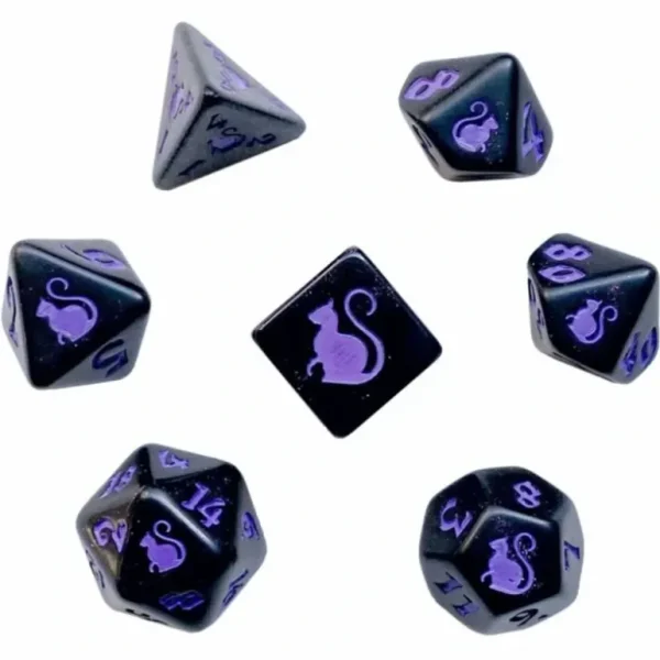 Black Oak Workshop - Kitty Clacks - Magic 7 Set of Dice - Miniature Marvels: Airplane Models & Painted Dice* Shop All
