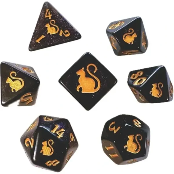 Black Oak Workshop - Kitty Clacks - Mercedes 7 Set of Dice - Miniature Marvels: Airplane Models & Painted Dice* Shop All