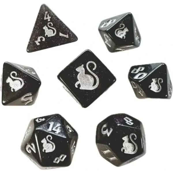 Black Oak Workshop - Kitty Clacks - Sirius 7 Set of Dice - Miniature Marvels: Airplane Models & Painted Dice* Shop All