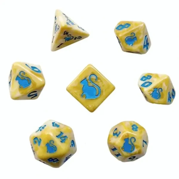 Black Oak Workshop - Kitty Clacks - Yum-Yum 7 Set of Dice - Miniature Marvels: Airplane Models & Painted Dice* Shop All