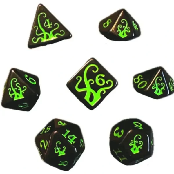 Black Oak Workshop - Tentacles - Ichor Slime 7 Set of Dice - Miniature Marvels: Airplane Models & Painted Dice* Shop All