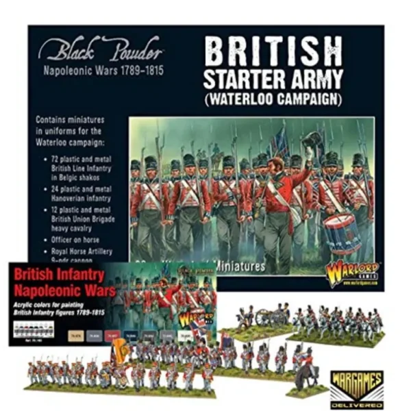 Black Powder - Napoleonic British: British Starter Army (Waterloo Campaign) & Vallejo Paint Set - Miniature Marvels: Airplane Models & Painted Dice* Shop All